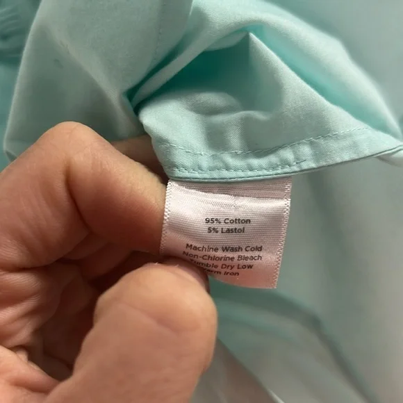 Talbots Light Blue Seafoam Green Button Down Sleeveless Blouse -Size 2p - Picture 4 of 7